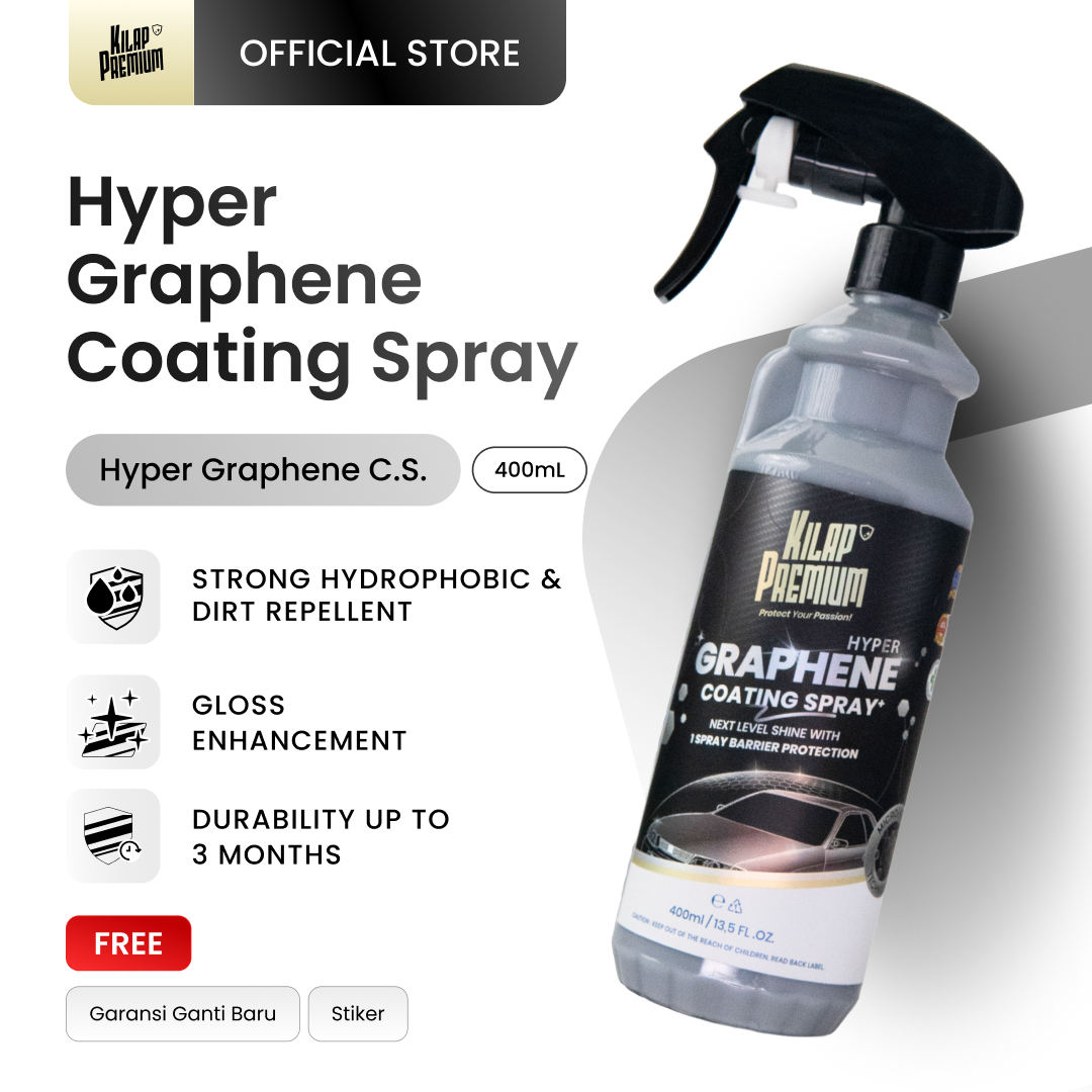 Hyper Graphene Coating Spray by Kilap Premium - Pengkilap Body Mobil Semi Coating Tahan Lama