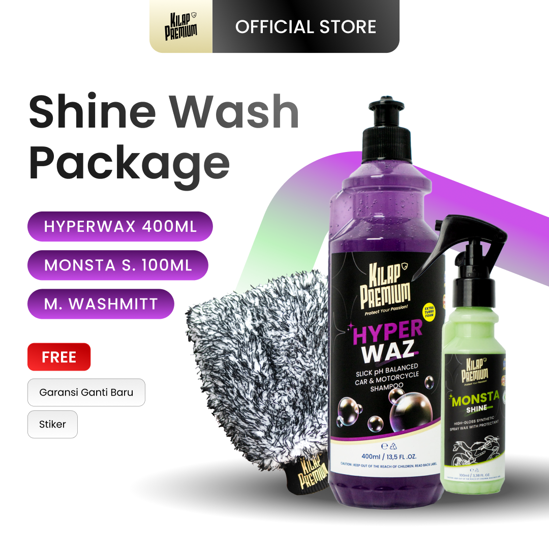 Shine Wash Package - Paket Cuci dan Pengkilap untuk Body Motor dan Mobil