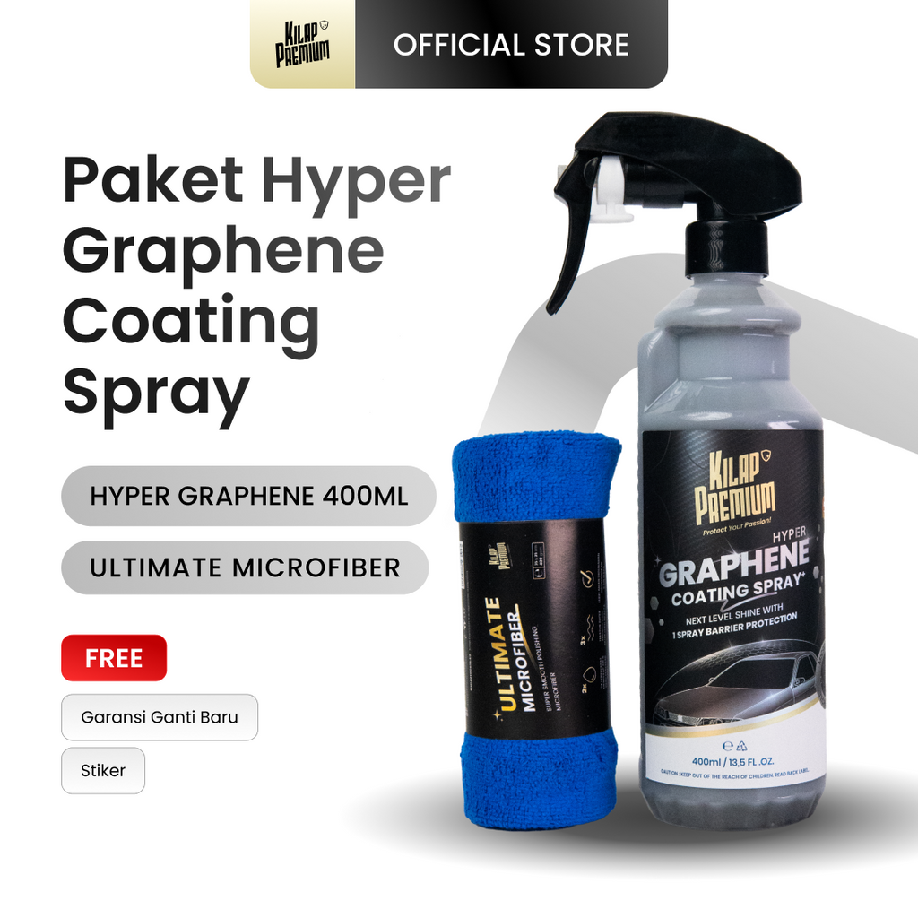 Hyper Graphene Coating Spray by Kilap Premium - Pengkilap Body Mobil Semi Coating Tahan Lama