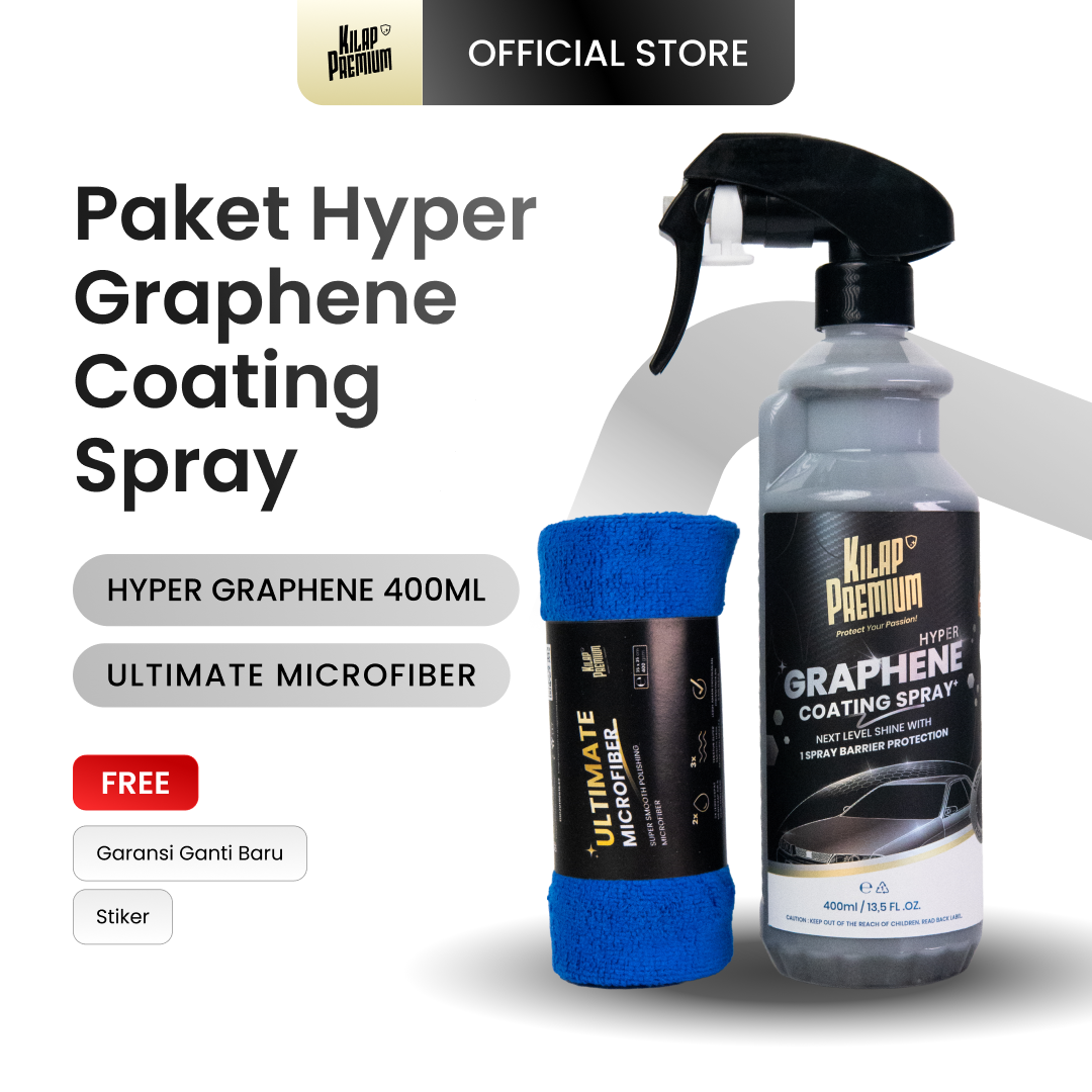 Hyper Graphene Coating Spray by Kilap Premium - Pengkilap Body Mobil Semi Coating Tahan Lama