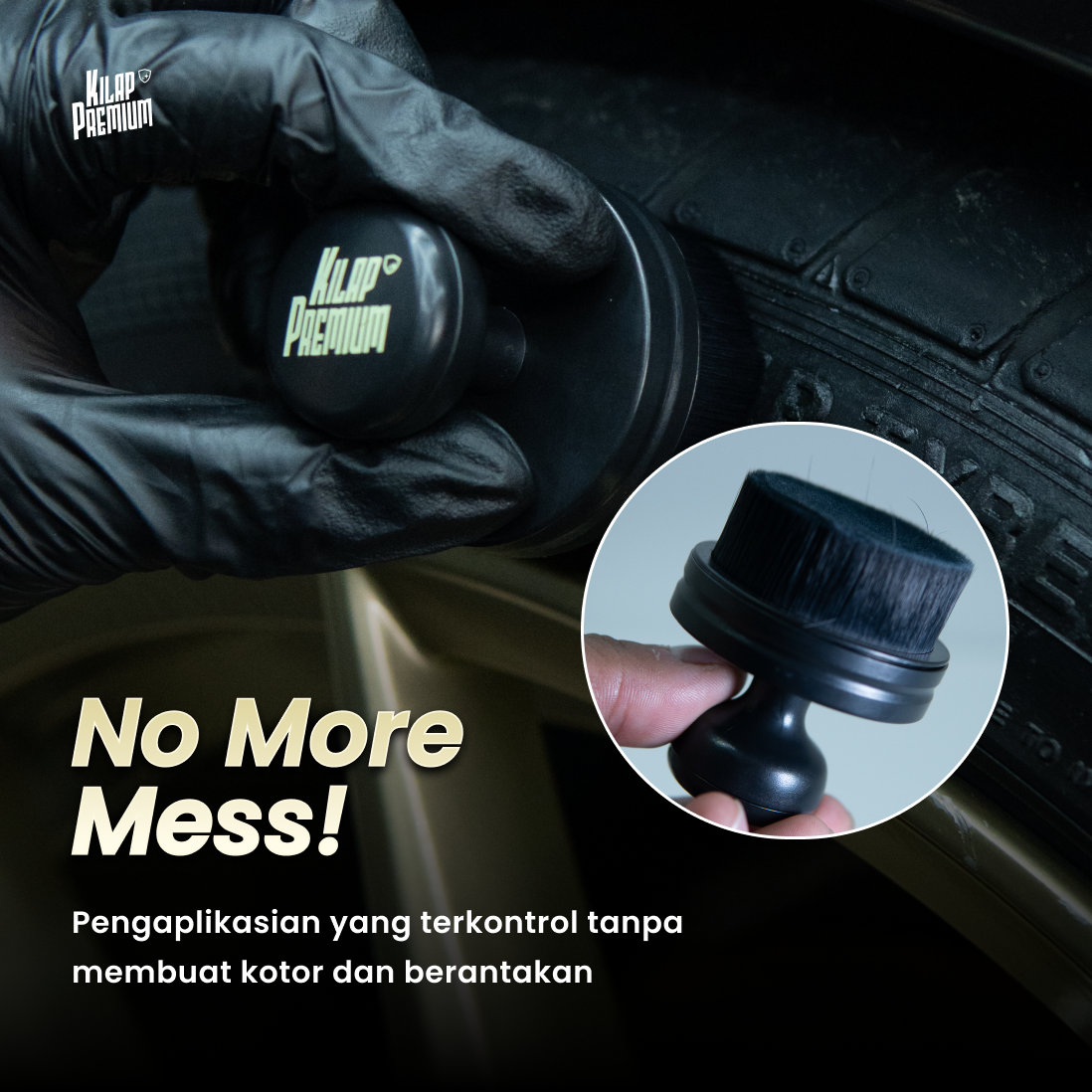 Tire Shine Applicator Brush - Kuas Detailing Semir Ban Mobil Super Halus Tahan Lama