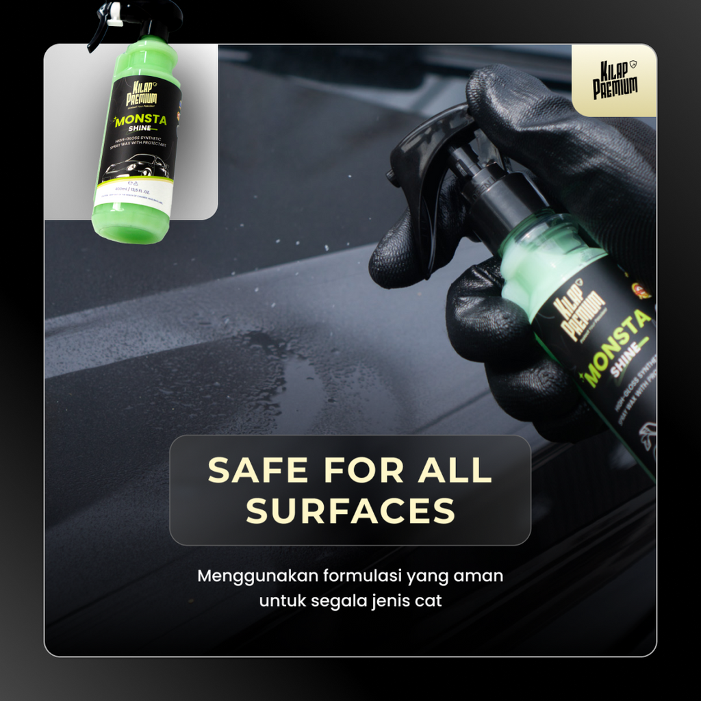 Waterless Clean Kit Glossy - Pembersih Dan Pengkilap Body Motor Mobil Glossy Tanpa Air