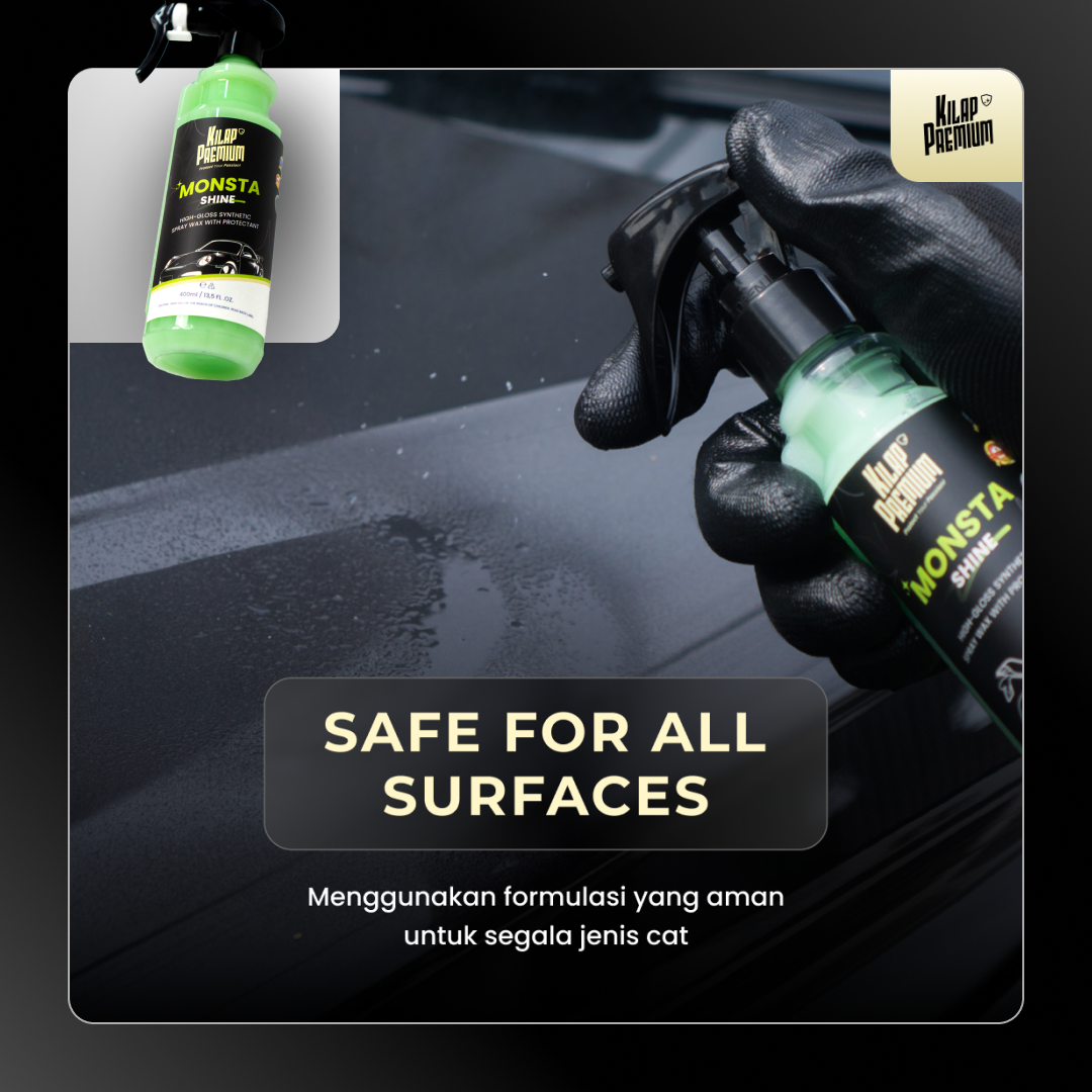 Waterless Clean Kit Glossy - Pembersih Dan Pengkilap Body Motor Mobil Glossy Tanpa Air