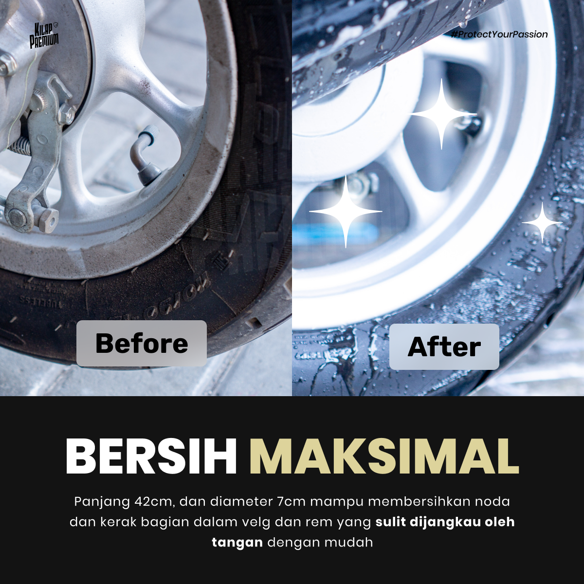 Wheel Brush - Sikat Pembersih Velg Mobil Dan Motor Tanpa Baret