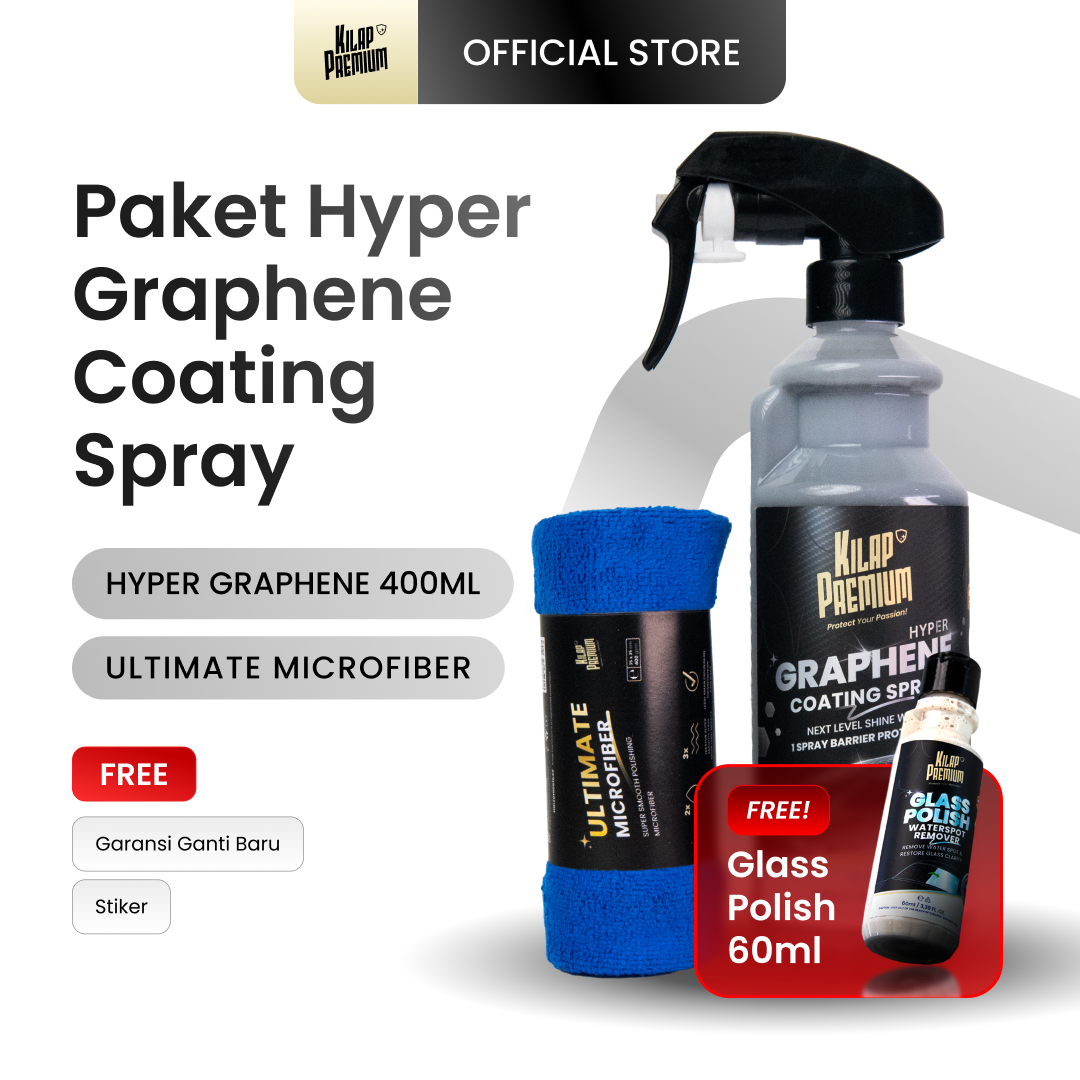 Hyper Graphene Coating Spray by Kilap Premium - Pengkilap Body Mobil Semi Coating Tahan Lama