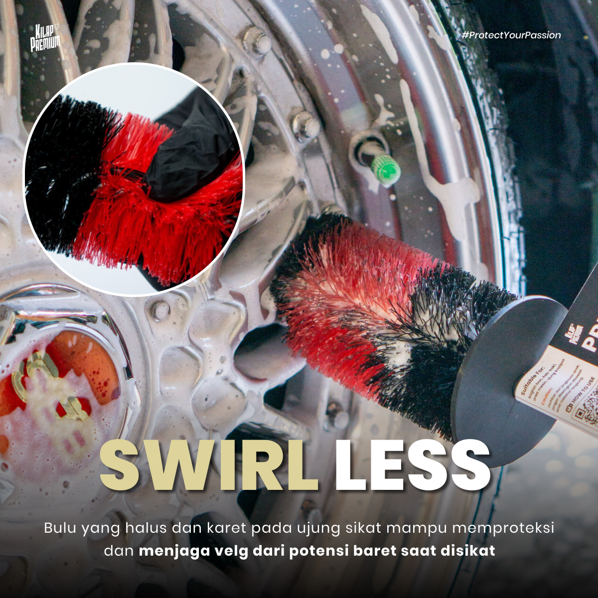 Wheel Brush - Sikat Pembersih Velg Mobil Dan Motor Tanpa Baret