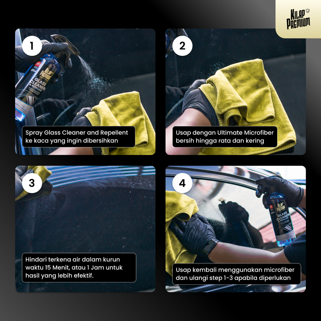 Glass Cleaner & Repellent - Pembersih Kaca Mobil Dan Efek Daun Talas