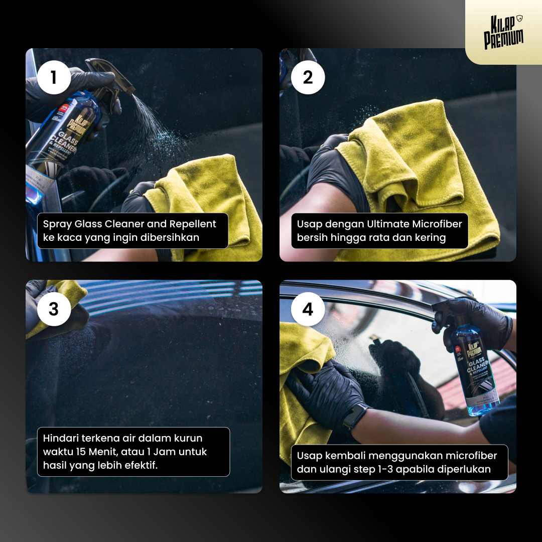 Glass Cleaner & Repellent - Pembersih Kaca Mobil Dan Efek Daun Talas