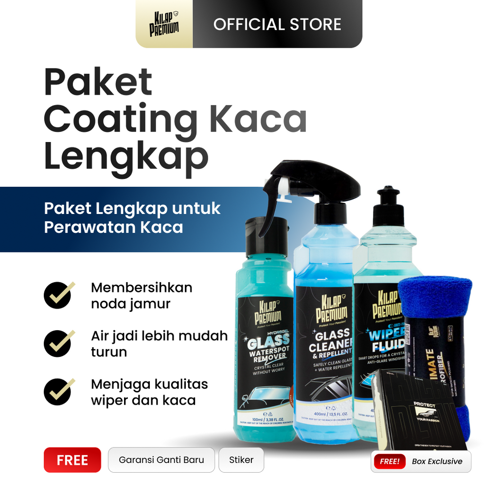 Glass Package - Paket Perawatan Kaca Lengkap