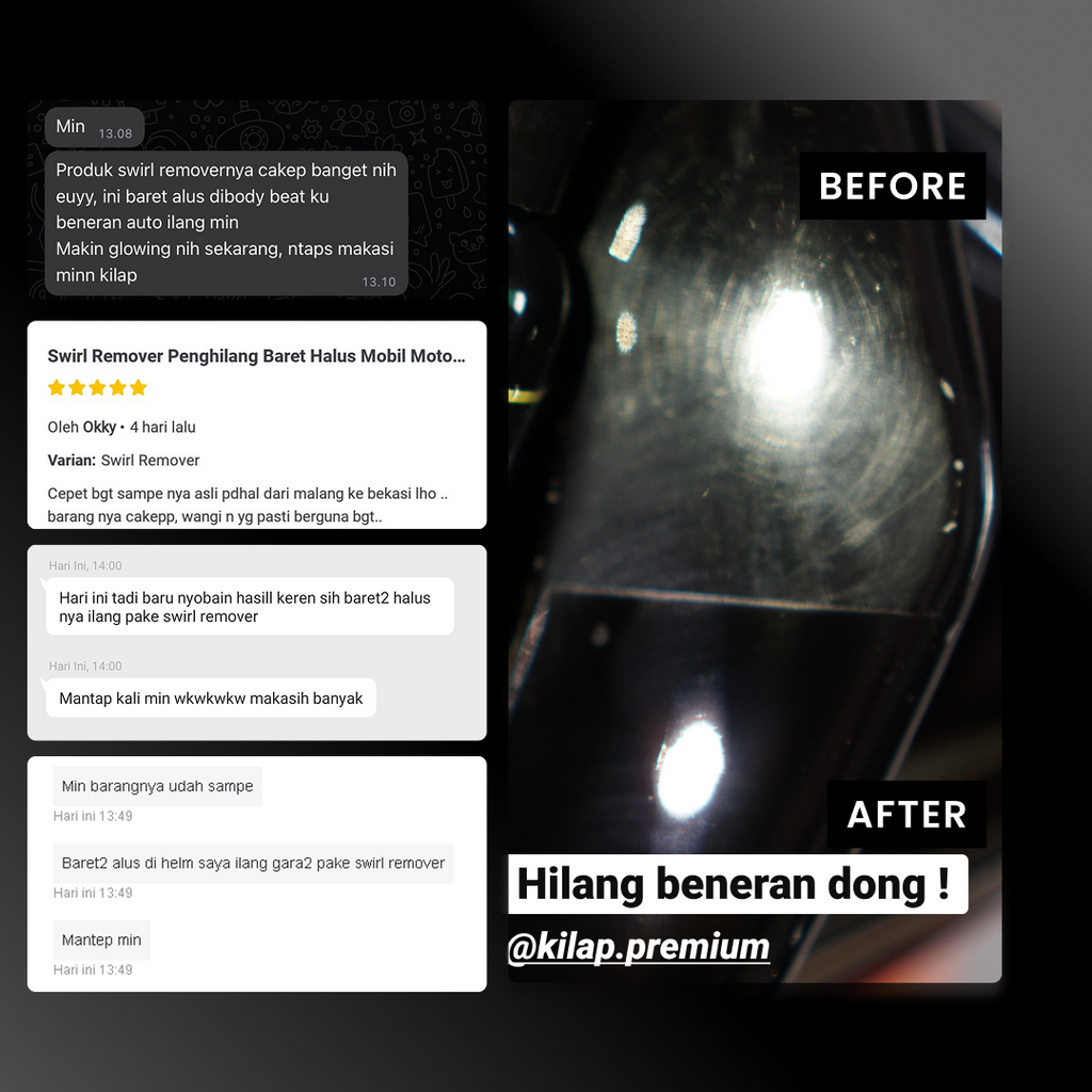 Swirl Remover - Penghilang Baret Halus Motor Dan Mobil